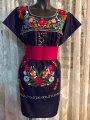 style By Me Puebla Tehucan Art Culture Tradition Hand Embroidered BelenMosqueda Dresses blue navy