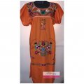 style By Me Puebla Tehucan Art Culture Tradition Hand Embroidered BelenMosqueda Dresses orange whith colors2