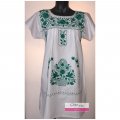 style By Me Puebla Tehucan Art Culture Tradition Hand Embroidered BelenMosqueda Dresses white green 2