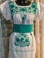 style By Me Puebla Tehucan Art Culture Tradition Hand Embroidered BelenMosqueda qhite with turquose