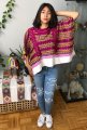 handwoven traditional antiguo huipil from Guatemala pink patterns Desing Style By Me in toronto Belen Mosqueda and Emma Pacheco 1