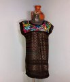 colorful Handwoven Dress and hand Embrodery from oaxaca style by me in toronto belen mosqueda mexican art